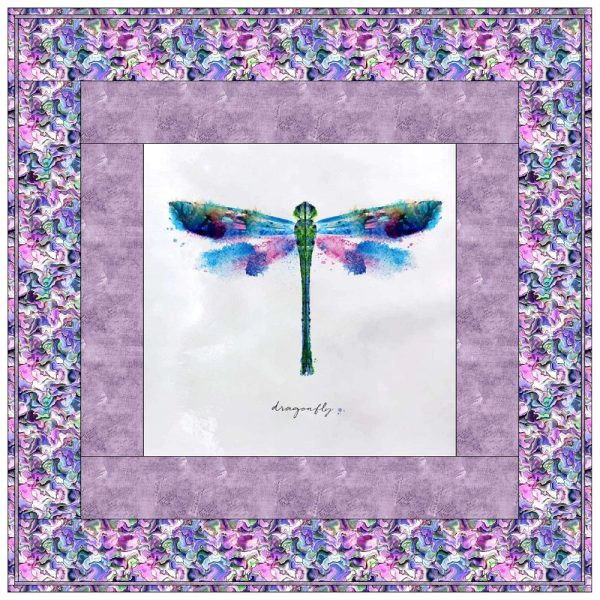 Watercolor Dragonfly Violet Wall Hanging 42  x 42  Cheap - Image 3
