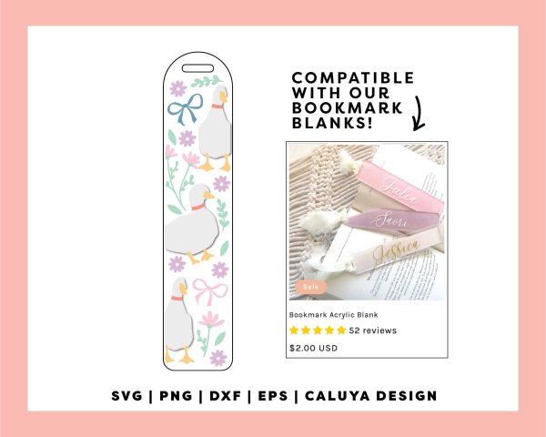 Bookmark Template SVG | Cottage-core Ducks SVG Supply