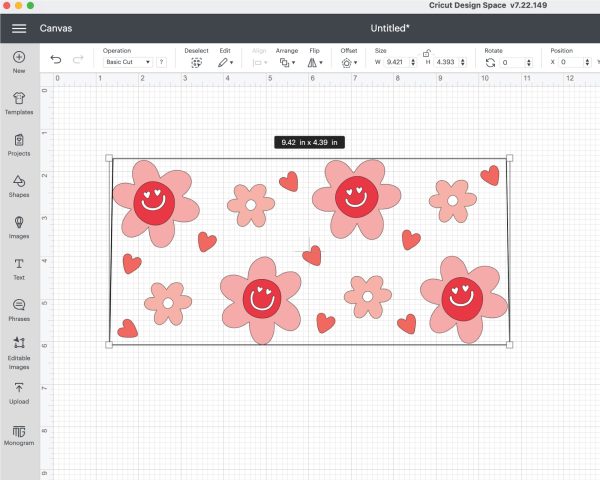 [ SVG Digital File] 16oz Libbey Can Cup Wrap | Valentine Retro Flower Libbey Can Wrap SVG Online - Image 3