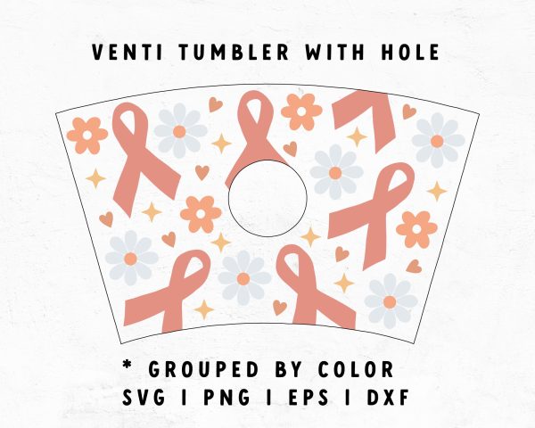 Venti Cup With Hole Ribbons With Flowers Wrap Online now - Image 2