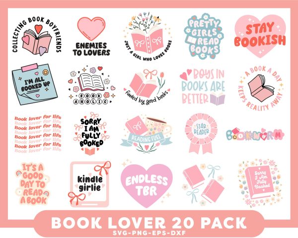 Book Lovers SVG Bundle | 20 Pack For Sale