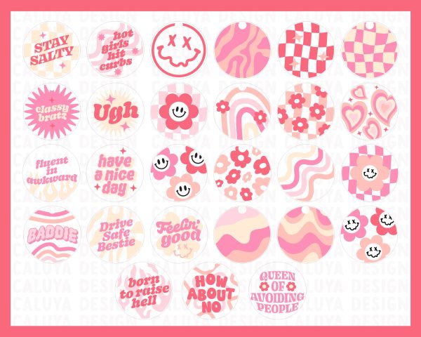 Circle Keychain SVG Bundle | 27 Pack Discount - Image 3