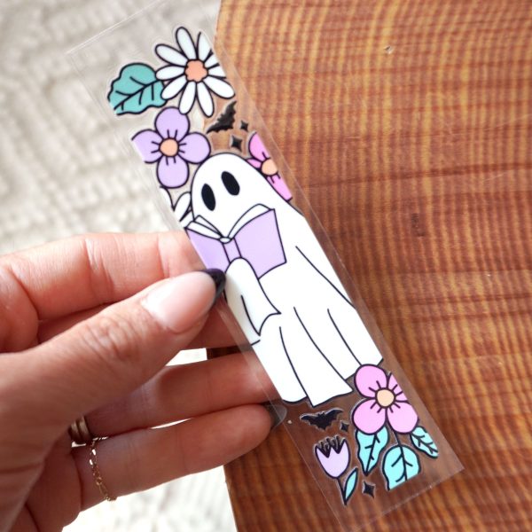 [ Double Sided ] Bookmark UV DTF Decal | Book Ghost & Flower Online Hot Sale - Image 2