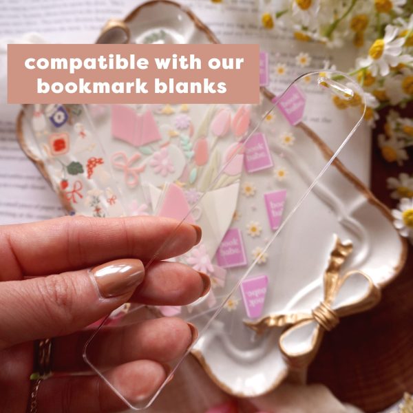 [ Double Sided ] Bookmark UV DTF Decal | Book Ghost & Flower Online Hot Sale - Image 5
