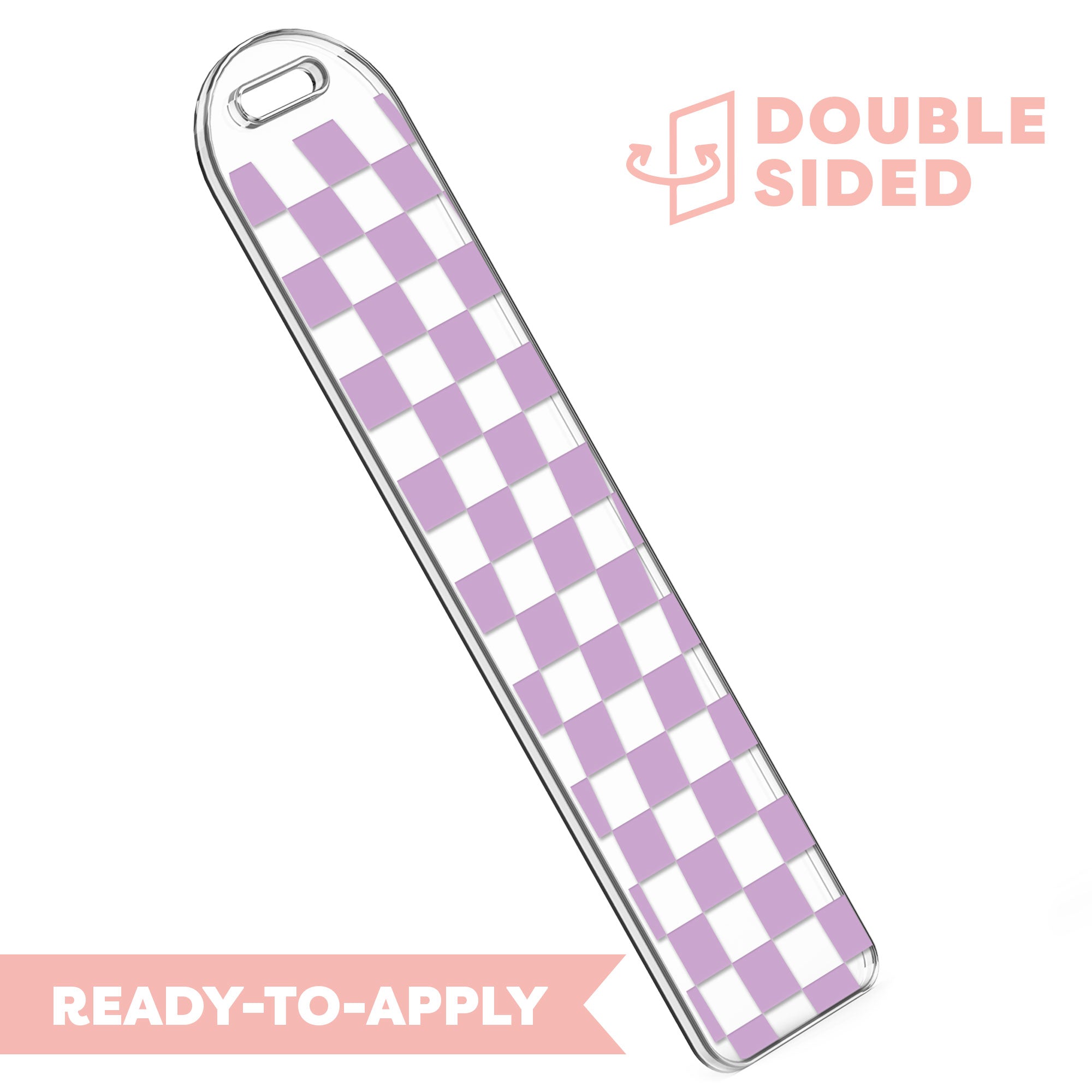 [ Double Sided ] Bookmark UV DTF Decal | Wavy Amethyst Checkered on Sale
