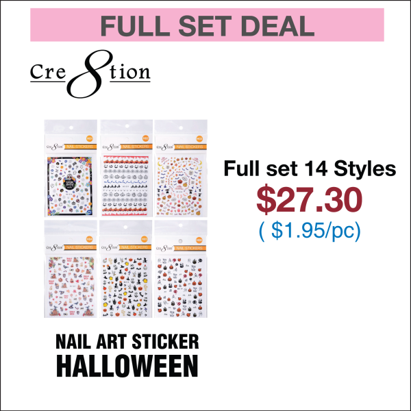 Cre8tion Nail Art Stickers - Halloween (14 Styles) Fashion