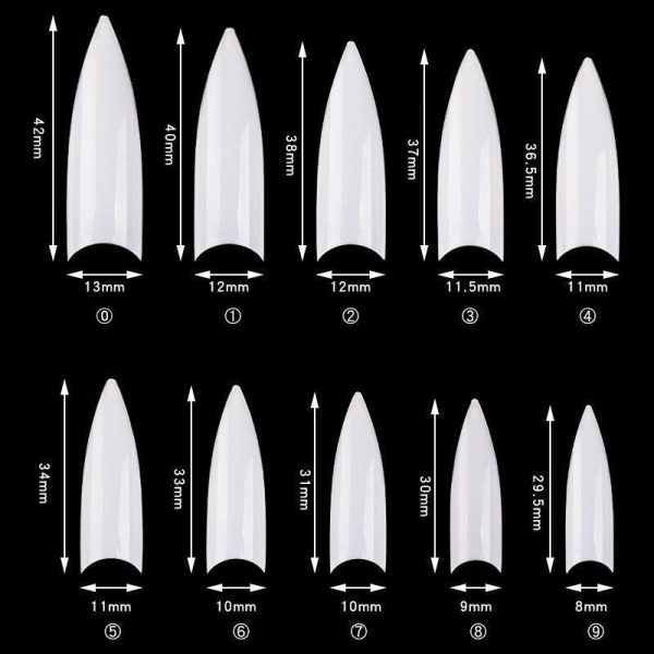 Cre8tion Special Shape - 12 Wide Stiletto 500 pcs. box For Cheap - Image 2