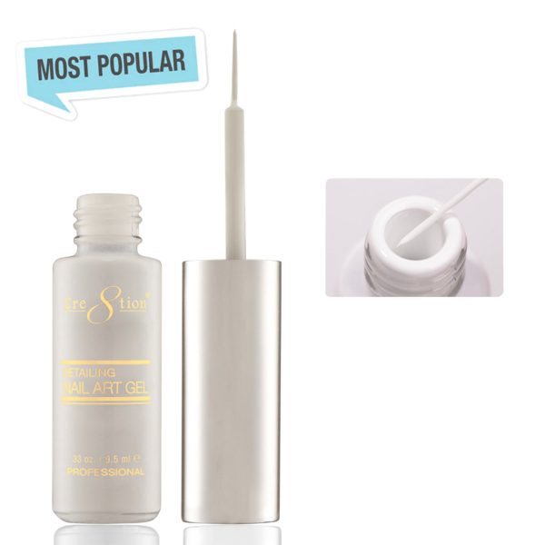 Cre8tion Detailing Nail Art Gel 0.33oz 02 White For Discount