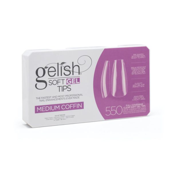 Gelish Soft Gel Tips - Medium Coffin 550 ct For Discount