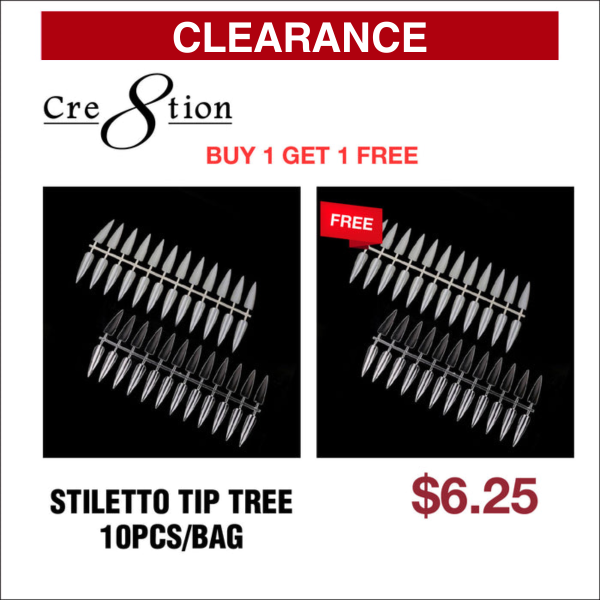 Cre8tion Stiletto Tip Tree 10pcs bag - Buy 1 Get 1 Free Hot on Sale