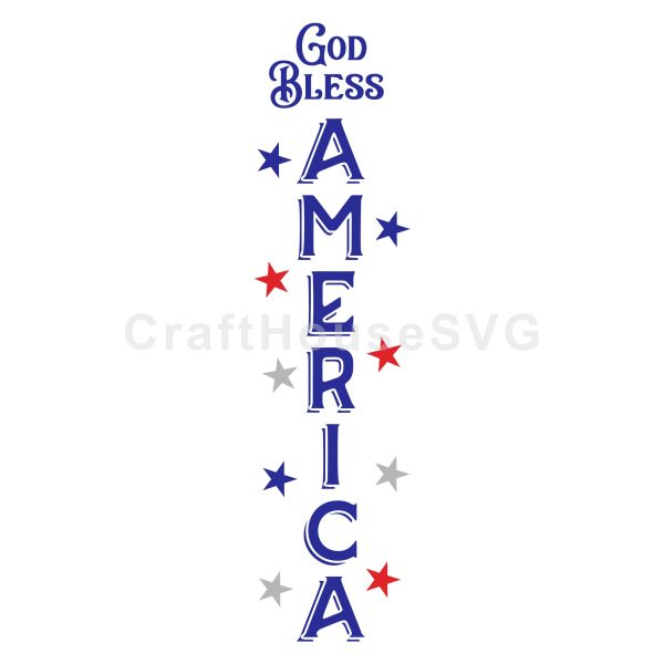 God Bless America SVG Vertical Sign Online Hot Sale